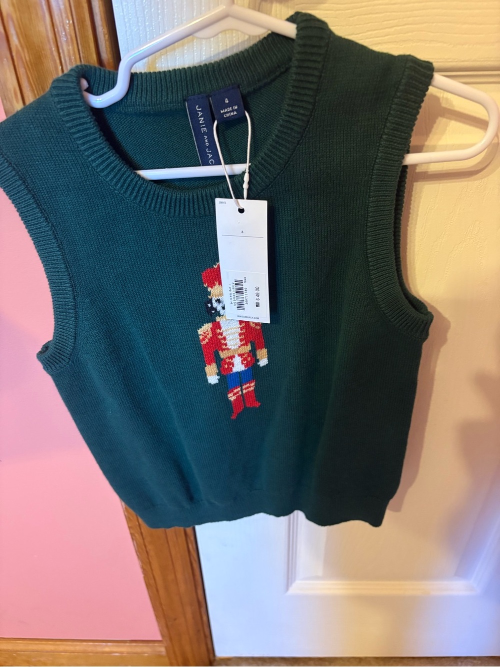 Janie and Jack Emerald Green Nutcracker Sweater Vest